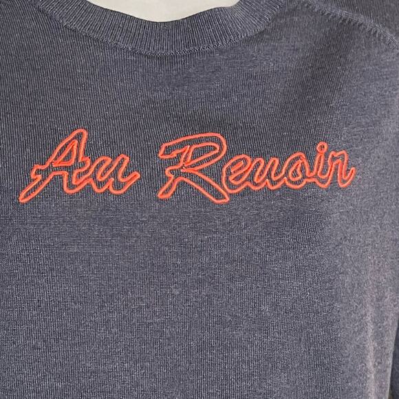 NWOT BANANA REPUBLIC Au Revoir Embroidered Merino Wool Sweater Size Medium - Picture 4 of 6